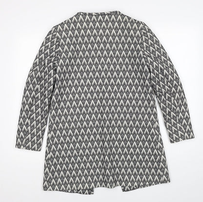 H&M Womens Black Geometric Jacket Blazer Size 8