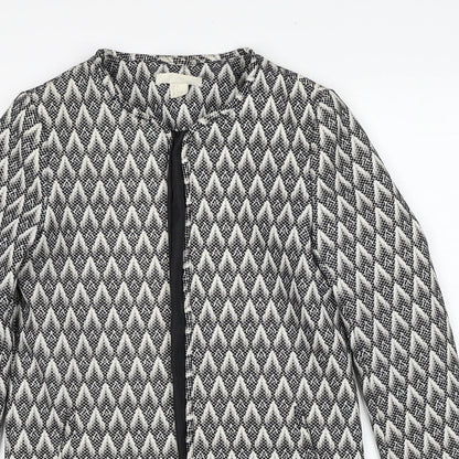 H&M Womens Black Geometric Jacket Blazer Size 8