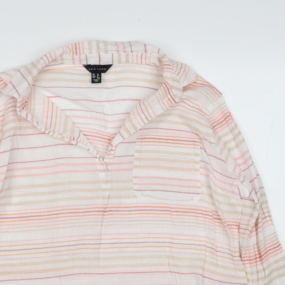 Womens UK Size 10 New Look Multicoloured Basic Blouse