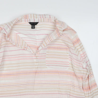 Womens UK Size 10 New Look Multicoloured Basic Blouse