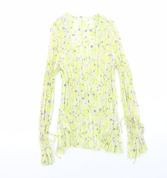 Womens UK Size M H&M Yellow Basic Blouse