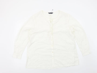 Womens UK Size 16 Marks and Spencer White Basic Button-Up
