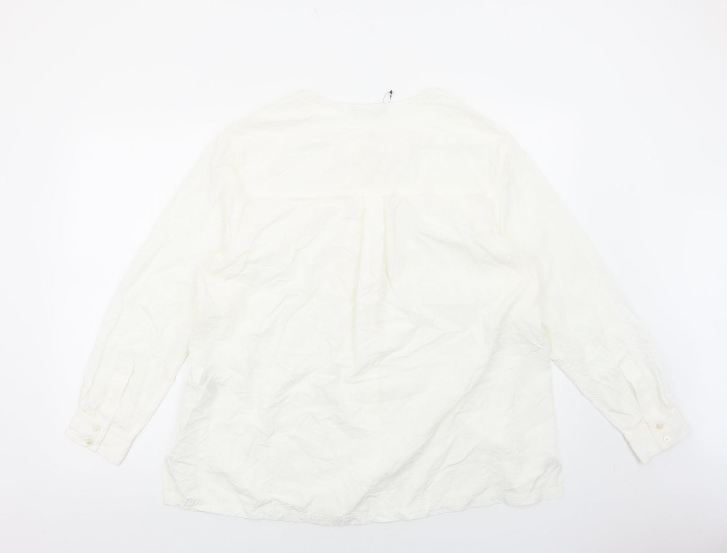 Womens UK Size 16 Marks and Spencer White Basic Button-Up