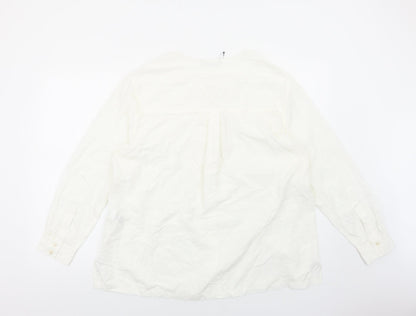Womens UK Size 16 Marks and Spencer White Basic Button-Up