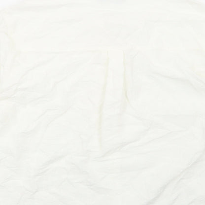 Womens UK Size 16 Marks and Spencer White Basic Button-Up