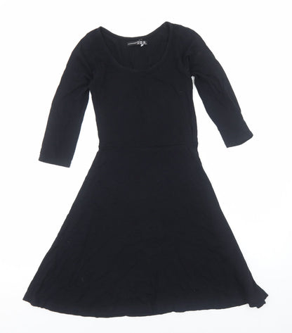 Primark Womens Black Viscose Fit & Flare Size 6 Scoop Neck Pullover