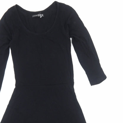 Primark Womens Black Viscose Fit & Flare Size 6 Scoop Neck Pullover