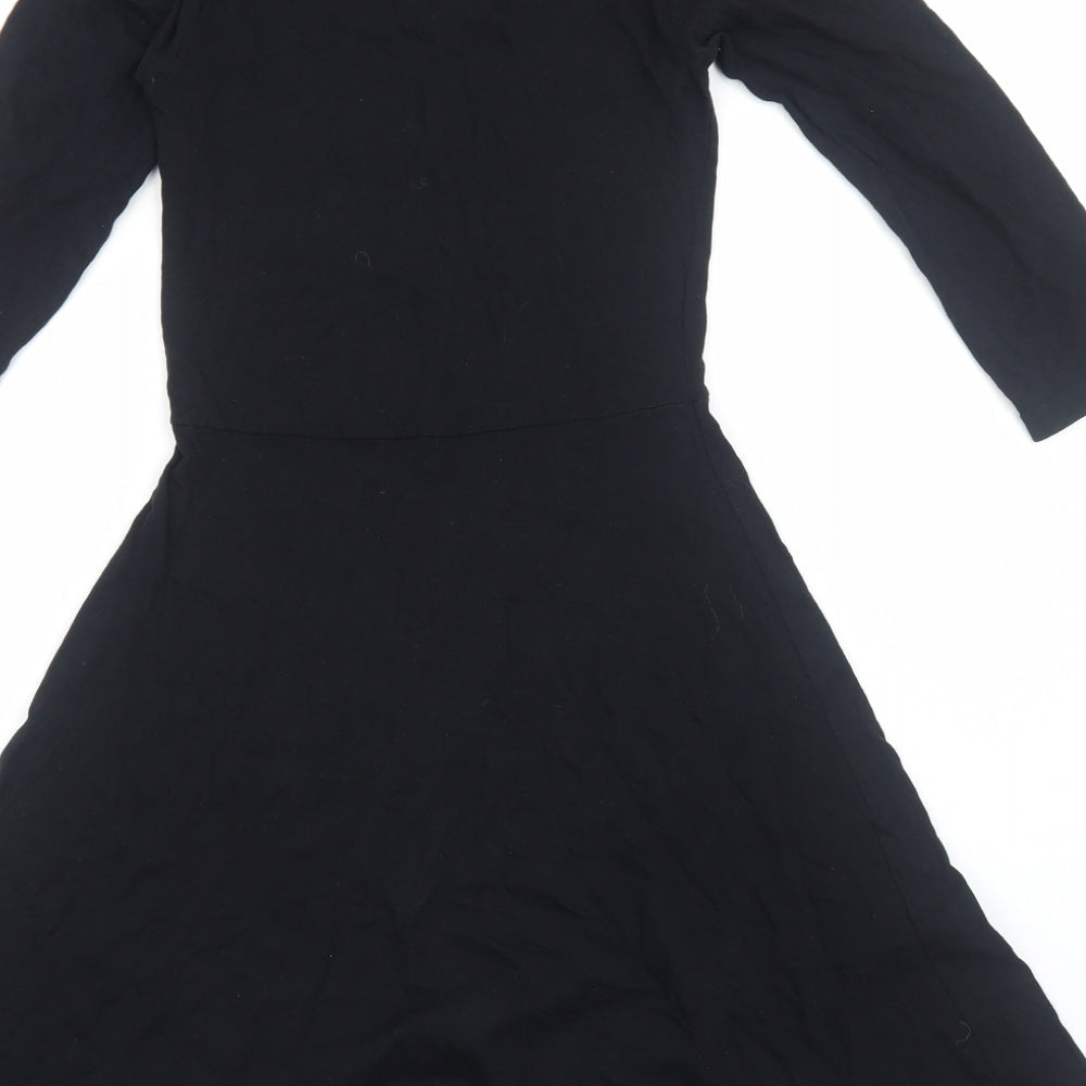 Primark Womens Black Viscose Fit & Flare Size 6 Scoop Neck Pullover