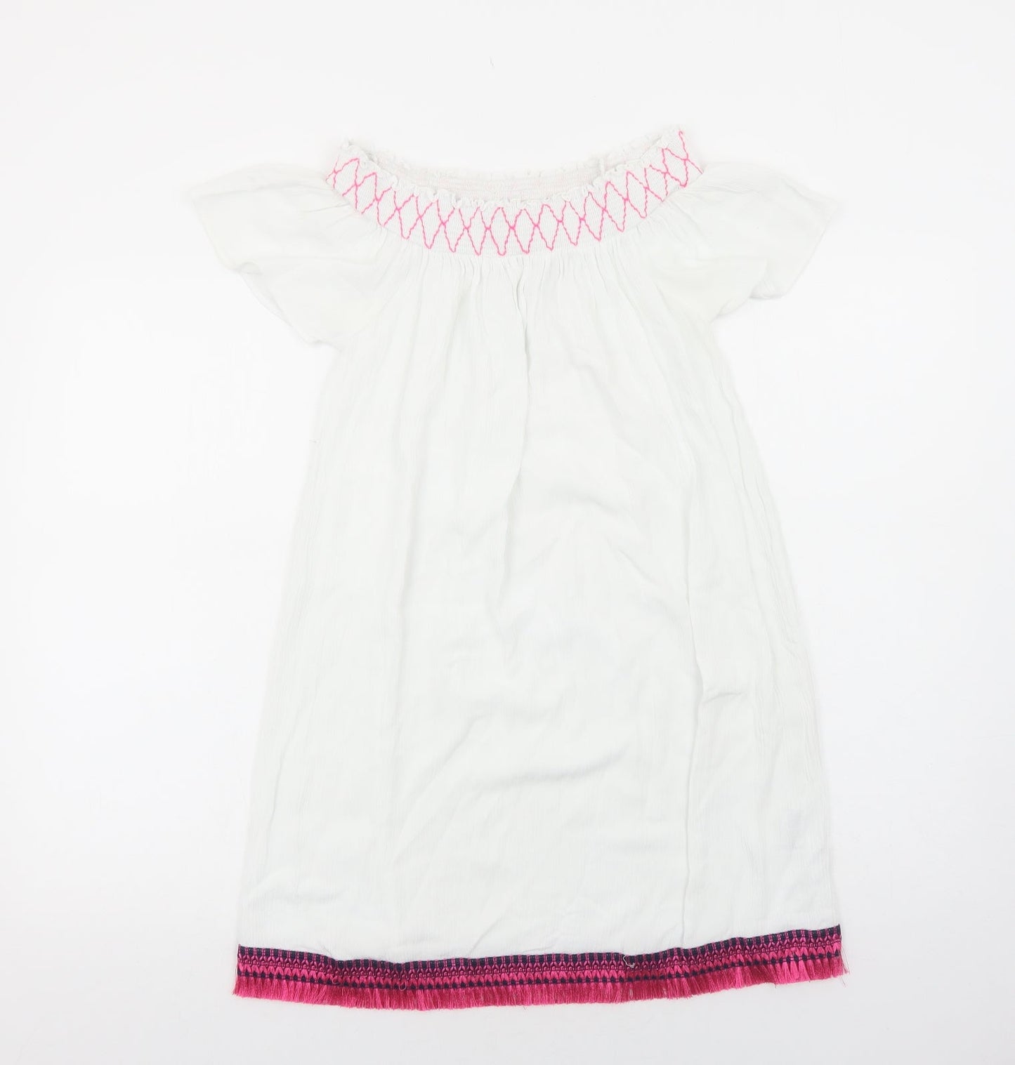 TU Womens White Viscose Shift Size S Off the Shoulder Pullover