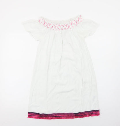 TU Womens White Viscose Shift Size S Off the Shoulder Pullover