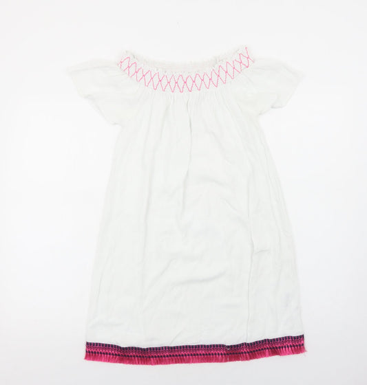 TU Womens White Viscose Shift Size S Off the Shoulder Pullover