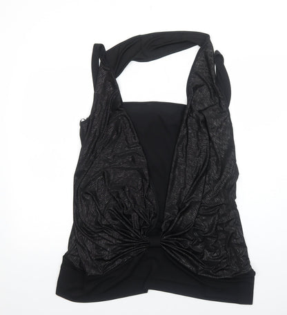 Womens UK Size L Yours Black Basic Blouse