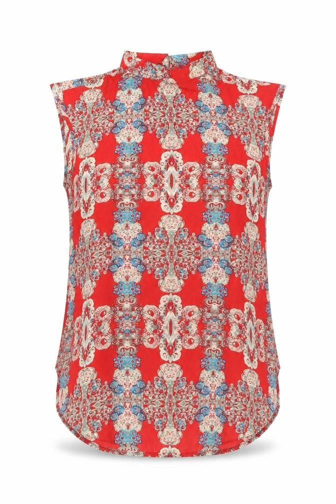 Womens UK Size M Pussycat London Red Basic Tank