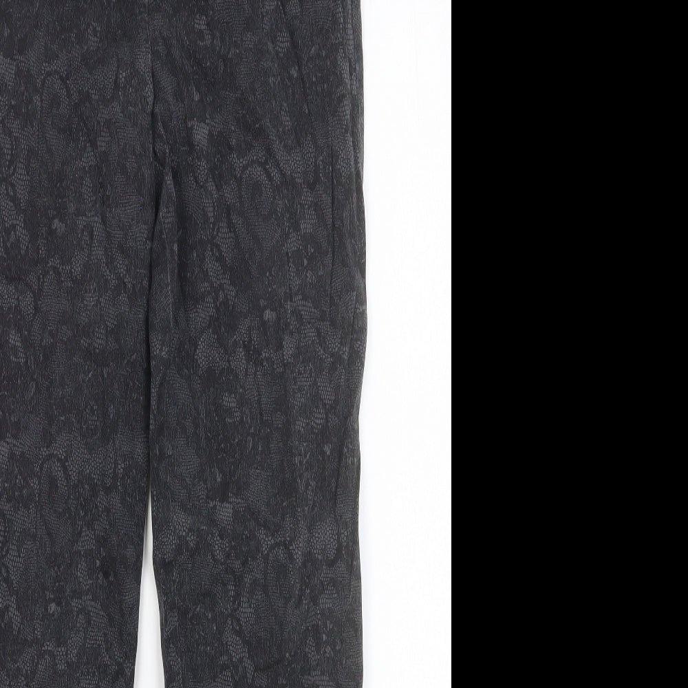 Isle Womens Black Floral Cotton Straight Jeans Size 10 Slim Button