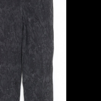 Isle Womens Black Floral Cotton Straight Jeans Size 10 Slim Button