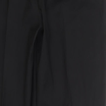 Marks and Spencer Mens Black Polyester Trousers Size 36 in Regular Hook & Eye