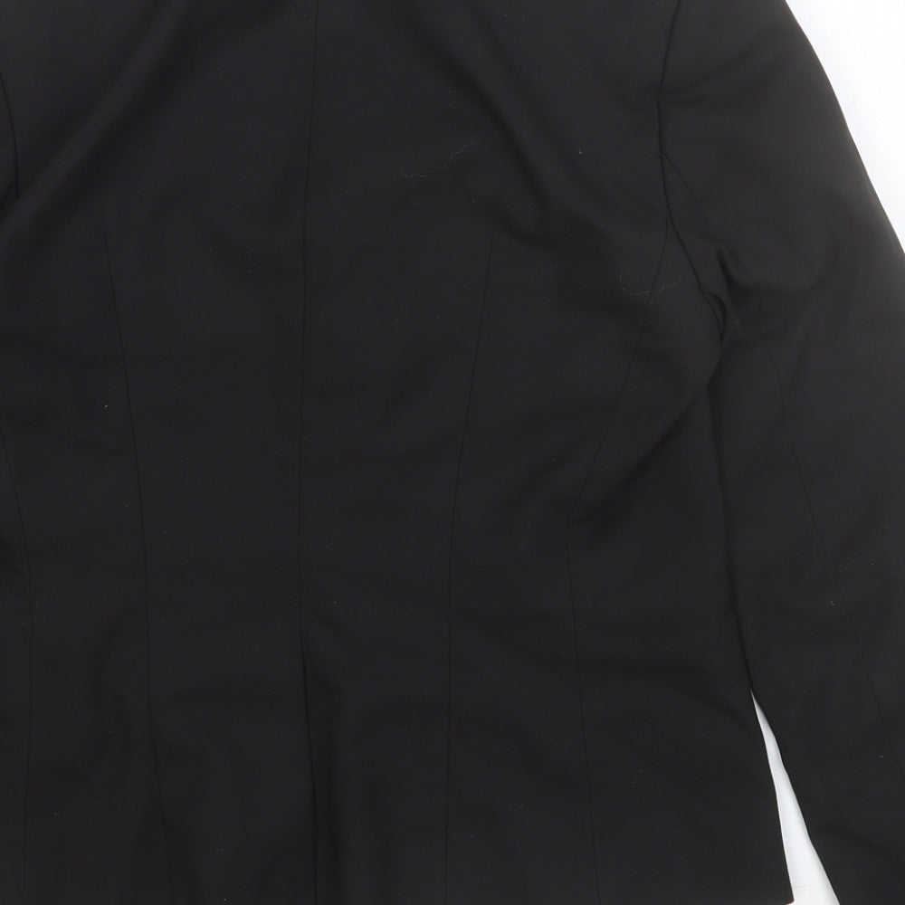 H&M Womens Black Polyester Jacket Blazer Size 10