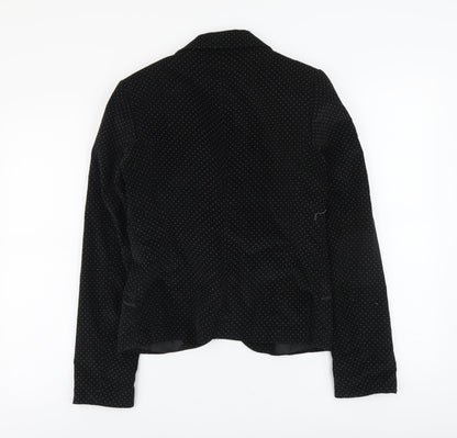 H&M Womens Black Polyester Jacket Blazer Size 10