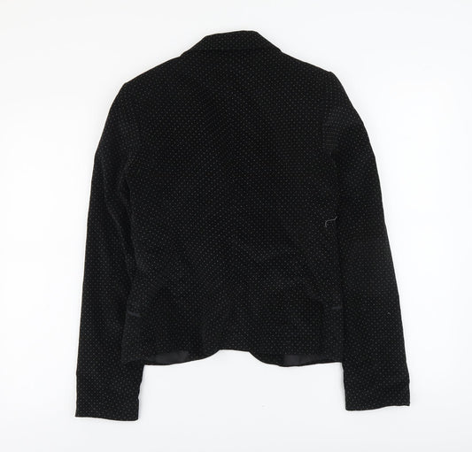 H&M Womens Black Polyester Jacket Blazer Size 10