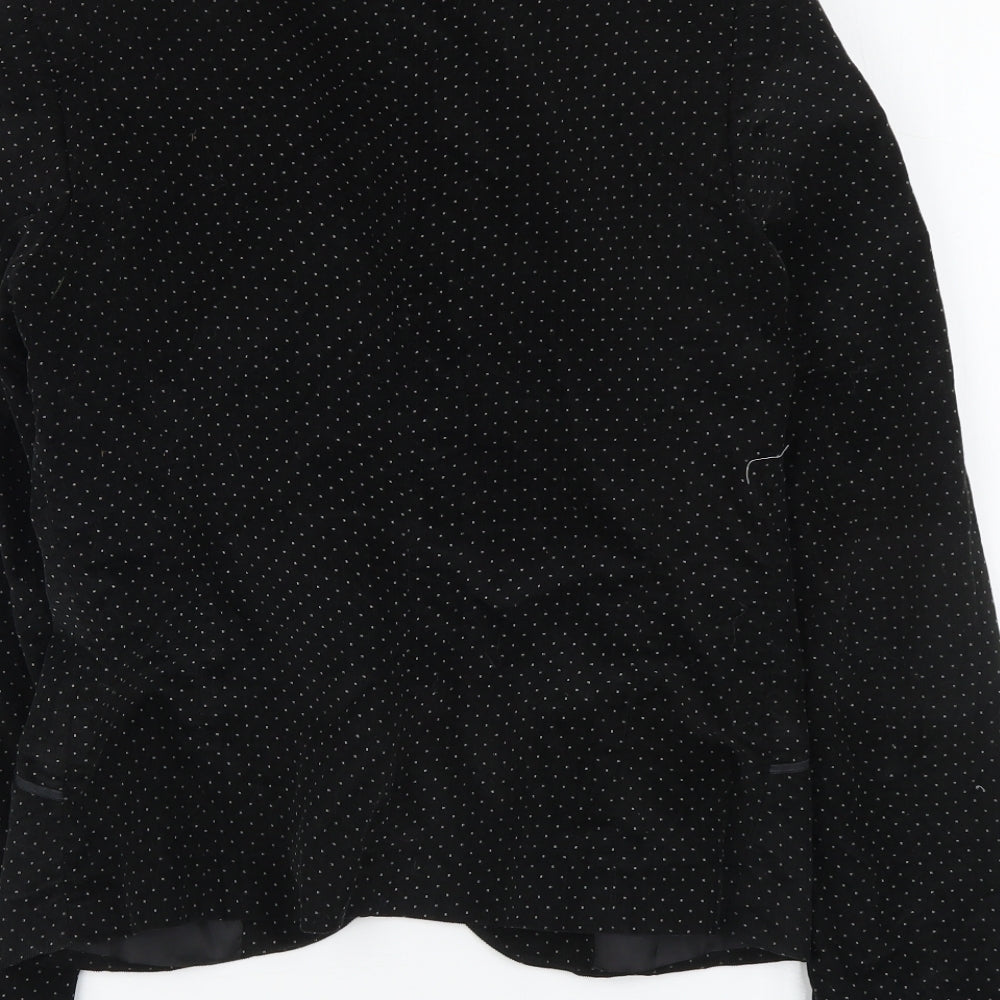 H&M Womens Black Polyester Jacket Blazer Size 10