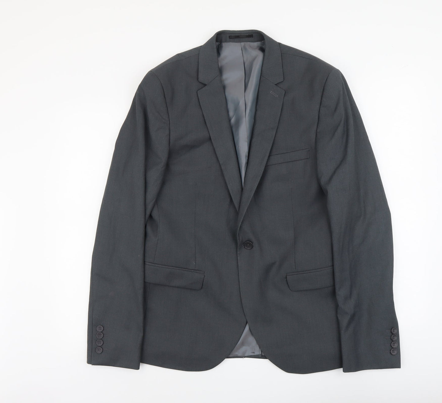 Mens UK Size L Topman Regular Grey Suit Jacket