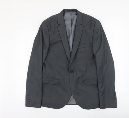 Mens UK Size L Topman Regular Grey Suit Jacket