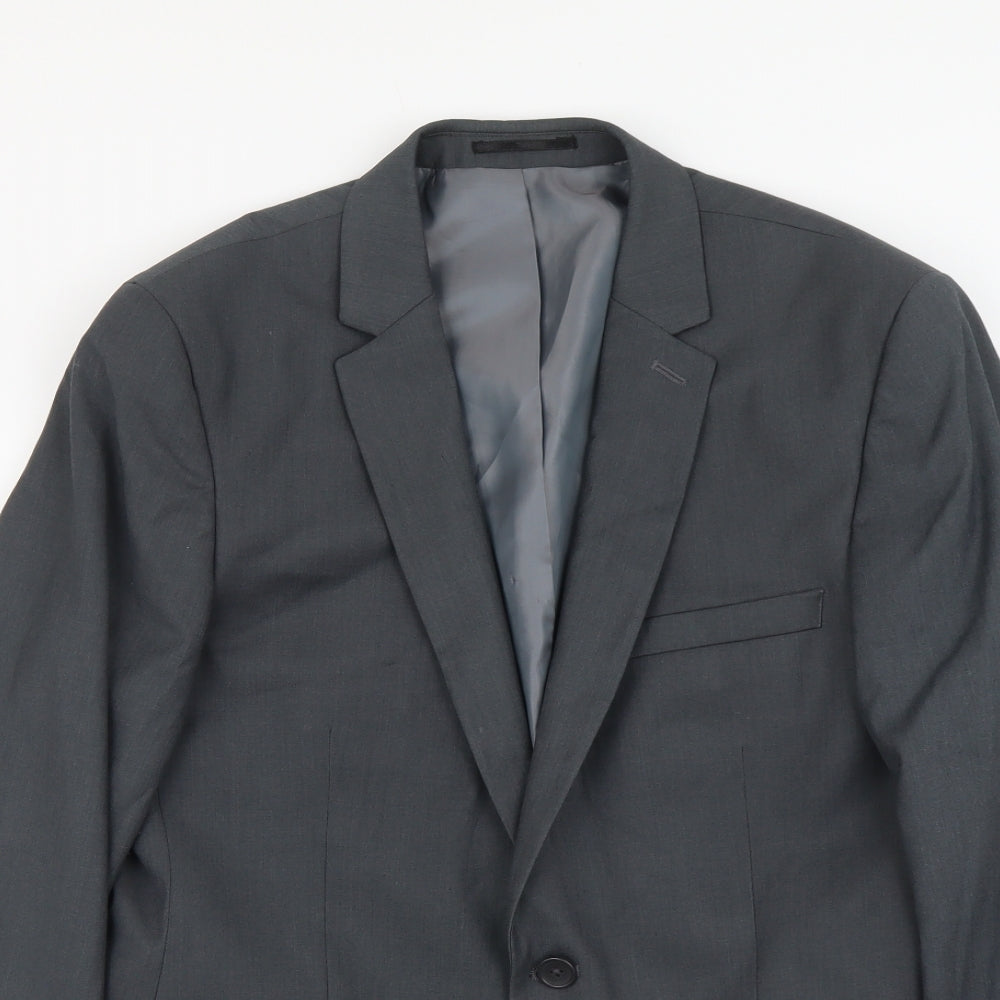 Mens UK Size L Topman Regular Grey Suit Jacket