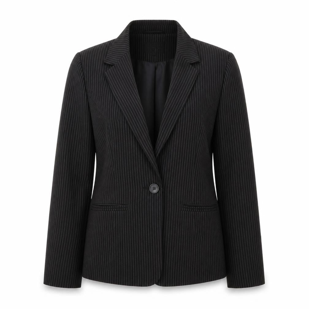 Womens UK Size 12 Papaya Regular Black Blazer
