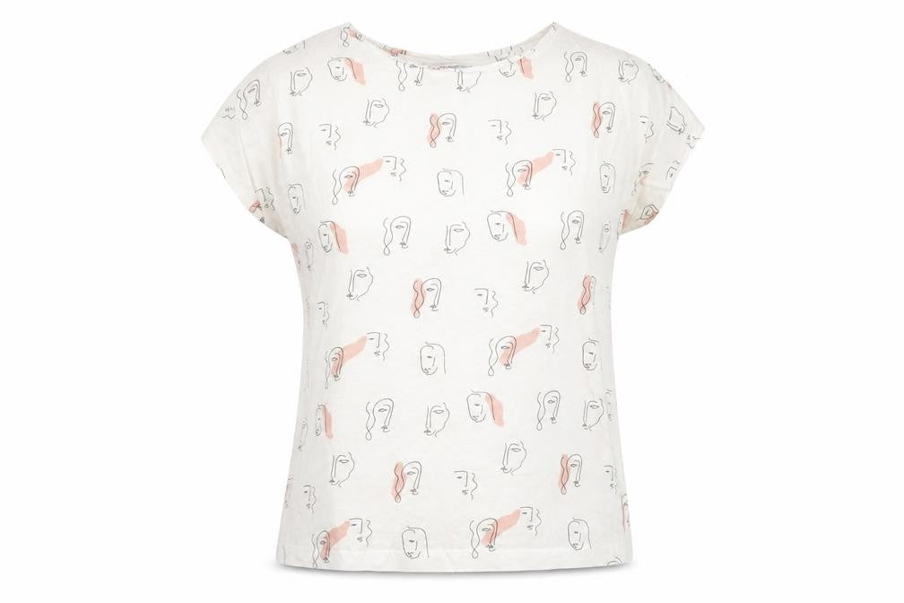 Womens UK Size M Mango White Basic T-Shirt