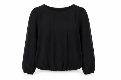 Womens UK Size 12 Papaya Black Basic Blouse