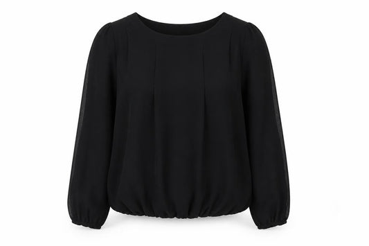 Womens UK Size 12 Papaya Black Basic Blouse