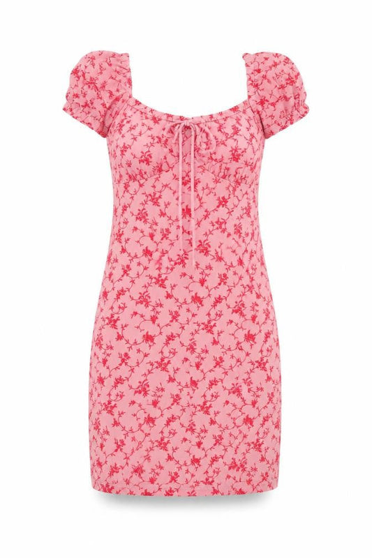Motel Womens Pink Floral Polyester A-Line Size XS V-Neck Pullover