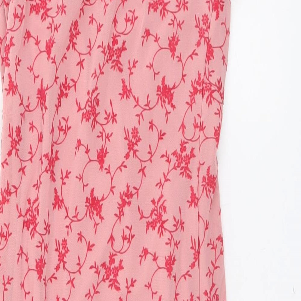 Motel Womens Pink Floral Polyester A-Line Size XS V-Neck Pullover