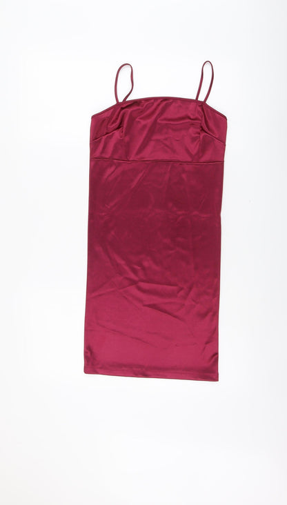 Motel Womens Purple Polyester Slip Dress Size S Square Neck Pullover