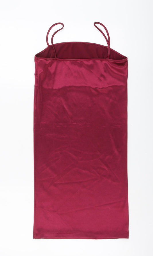 Motel Womens Purple Polyester Slip Dress Size S Square Neck Pullover