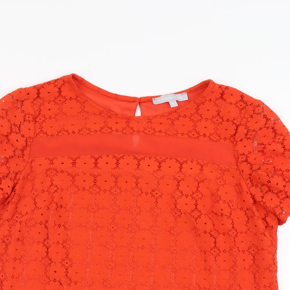 Womens UK Size 10 Red Herring Red Basic Blouse