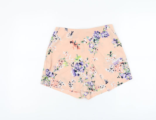 Atmosphere Womens Pink Floral Polyester Skort Size 8 L3 in Regular Zip