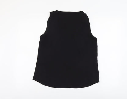 Oasis Womens Black Polyester Basic Tank Size 12 V-Neck