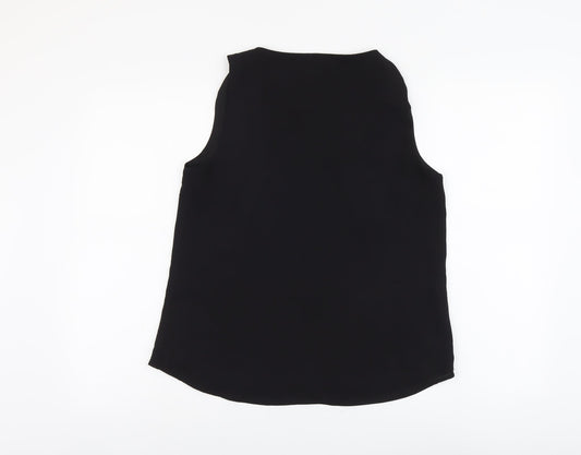 Oasis Womens Black Polyester Basic Tank Size 12 V-Neck