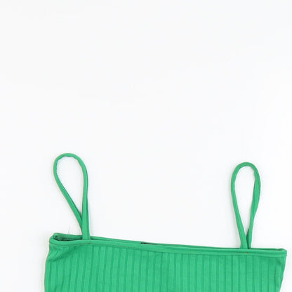 Womens UK Size 6 PRETTYLITTLETHING Green Cropped Tank
