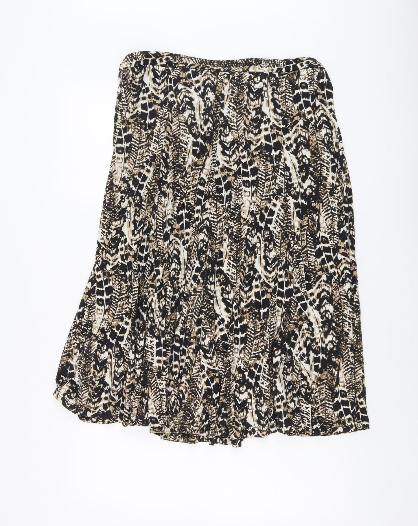 Alexara Womens Brown Geometric Viscose Flare Skirt Size 12