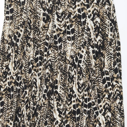 Alexara Womens Brown Geometric Viscose Flare Skirt Size 12