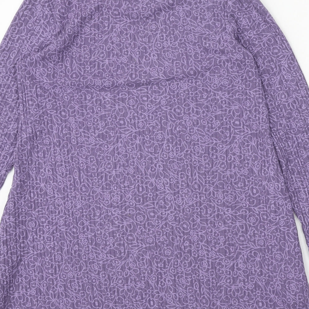 Marks and Spencer Womens Purple Polyester Trapeze & Swing Size 10 Round Neck Pullover
