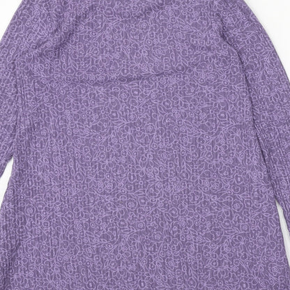 Marks and Spencer Womens Purple Polyester Trapeze & Swing Size 10 Round Neck Pullover