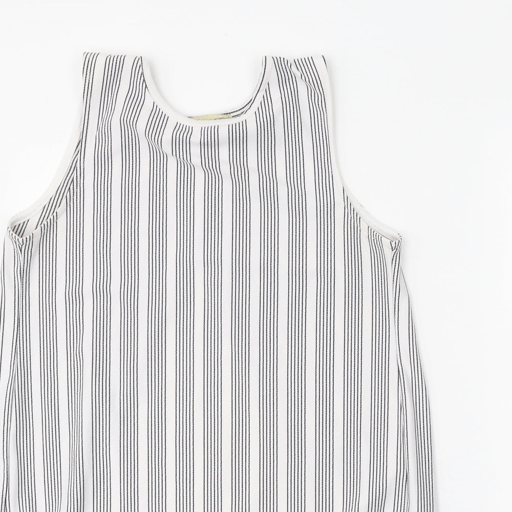 Womens UK Size 12 Cameo Rose White Basic Tank