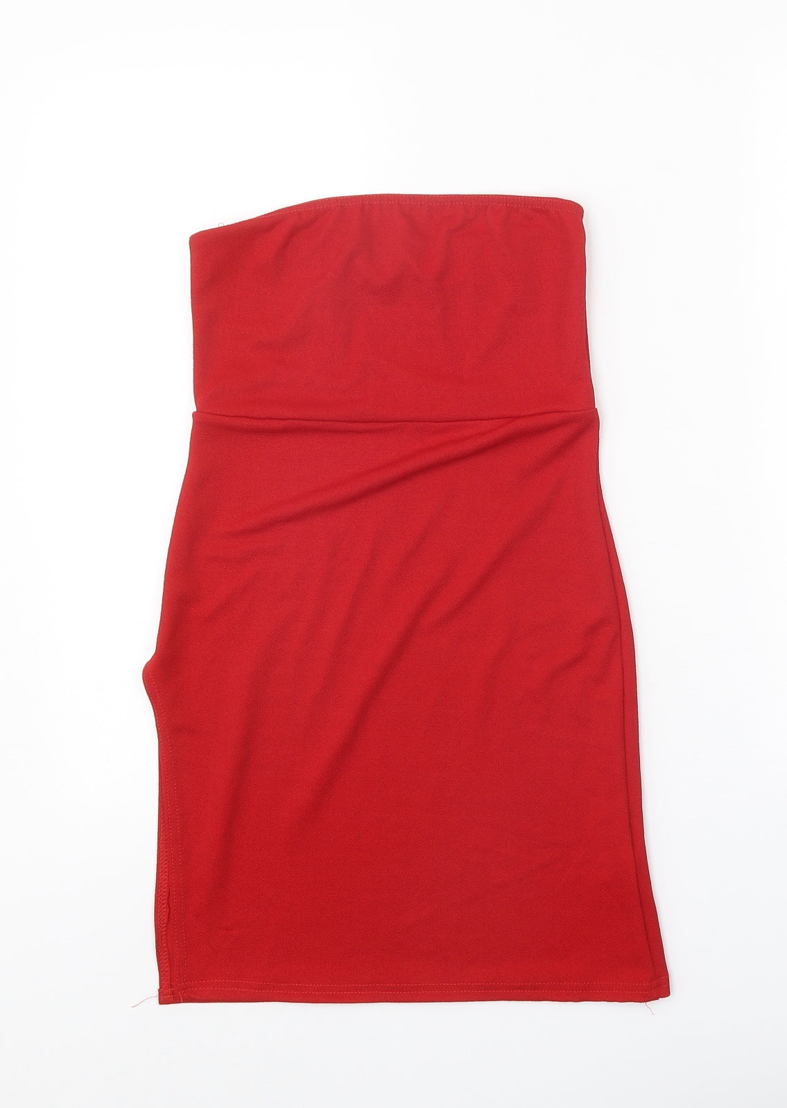 PRETTYLITTLETHING Womens Red Polyester Mini Size 6 Square Neck Pullover