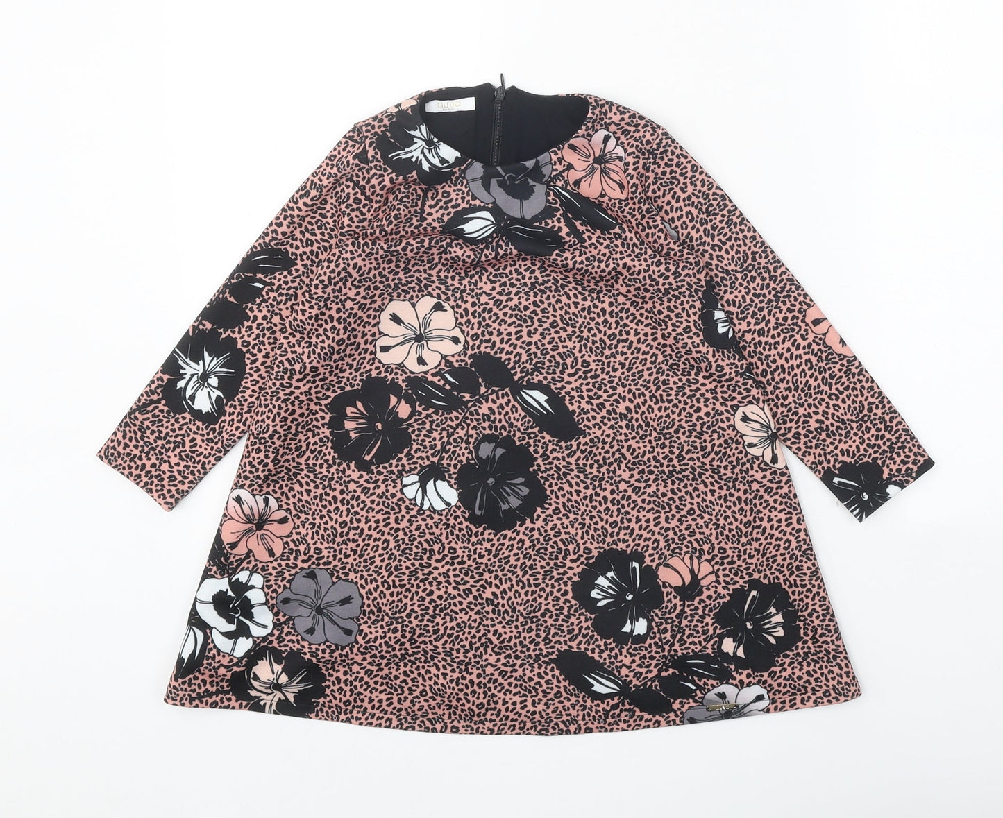 Liu Jo Girls Pink Animal Print Polyester A-Line Size 2 Years Round Neck Zip