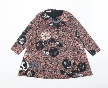 Liu Jo Girls Pink Animal Print Polyester A-Line Size 2 Years Round Neck Zip