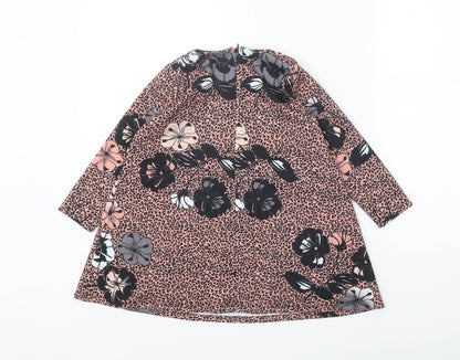 Liu Jo Girls Pink Animal Print Polyester A-Line Size 2 Years Round Neck Zip