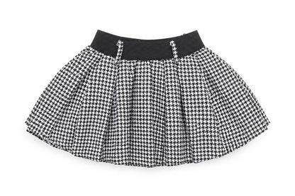Preworn Girls Black Geometric Polyester Flare Skirt Size S Regular Pull On